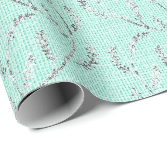 Tiffany Mint Aqua Linen Silver Sparkly Laurel