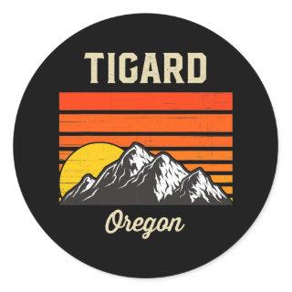 Tigard Oregon Retro City State Vintage USA  Classic Round Sticker