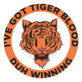 Tiger Blood Classic Round Sticker