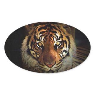 Tiger Oval Sticker