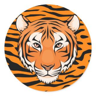 Tiger Sticker  (Circle) - go wild tigers!
