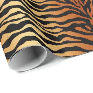 Tiger Stripes Animal Print, Amber, Black and Tan