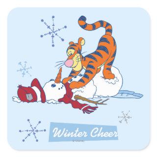 Tigger Winter Cheer Square Sticker