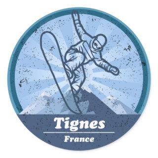 Tignes Snowboard - Ski resort Classic Round Sticker