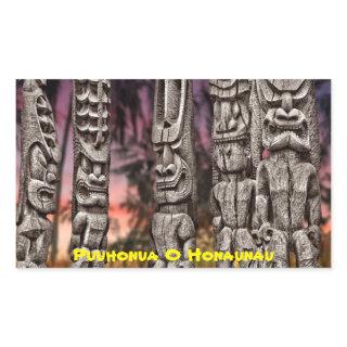 Tiki Tribal Council, Big Island Hawaii, Rectangular Sticker