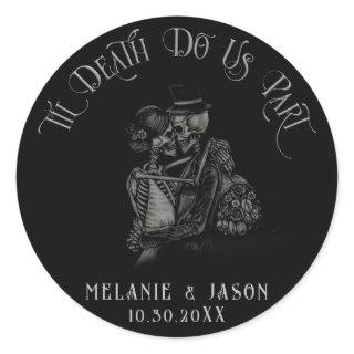 Til Death Do Us Part Gothic Wedding Classic Round Sticker