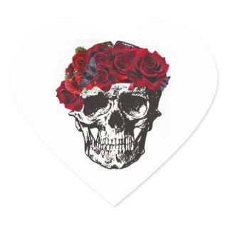 Till Death Do Us Part Red Rose Heart Sticker