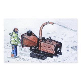 Timberwolf wood chipper rectangular sticker