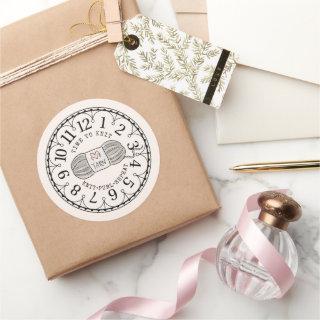 Time to Knit Yarn Clock Face  Classic Round Sticker