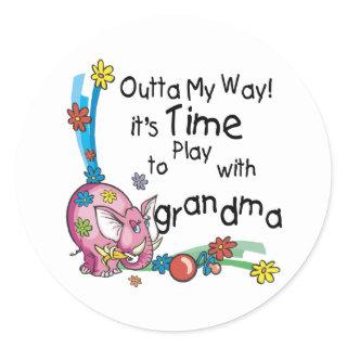 Time to Play with Grandma Classic Round Sticker