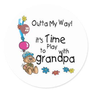 Time to Play with Grandpa Classic Round Sticker