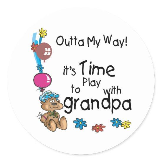 Time to Play with Grandpa Classic Round Sticker