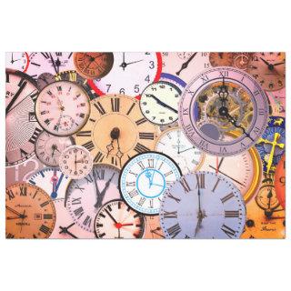 Time Watches and Clocks Bright Decoupage Tissue Paper