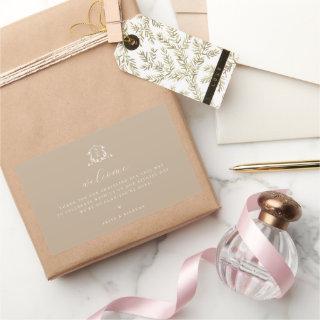 Timeless Vines Crest Welcome Bag Beige Rectangular Sticker