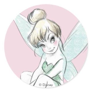 Tinker Bell | Sitting Pastel Classic Round Sticker