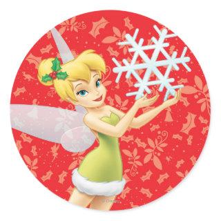 Tinker Bell With Snowflake Classic Round Sticker