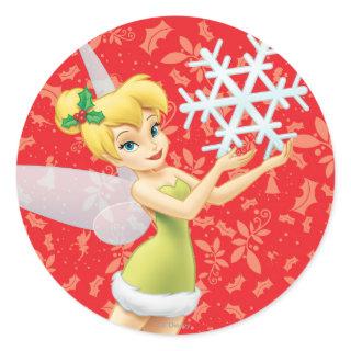 Tinker Bell With Snowflake Classic Round Sticker