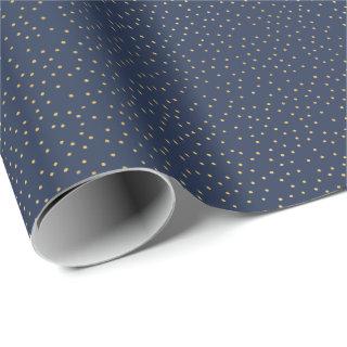 Tiny Blue and Gold Polka Dot Handmade