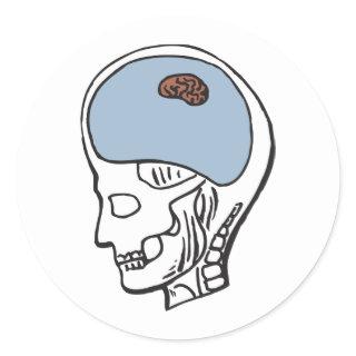 Tiny Brain Classic Round Sticker