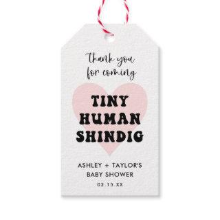 Tiny Human Shindig Modern Baby Shower Favor Gift Tags