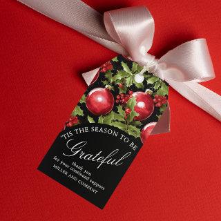 'Tis The Season To Be Grateful Corporate Christmas Gift Tags