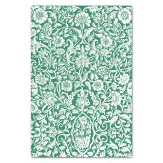 Tissue Paper Antique Floral Decoupage white green