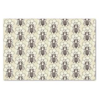 Tissue Paper - Bees on Pale Yellow