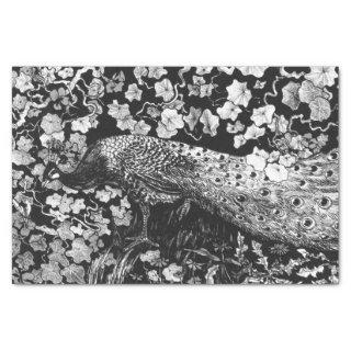 Tissue Paper BLACK AND WHITE PEACOCK