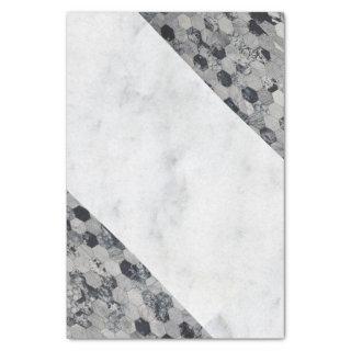 Tissue Paper Black Gray White Marble