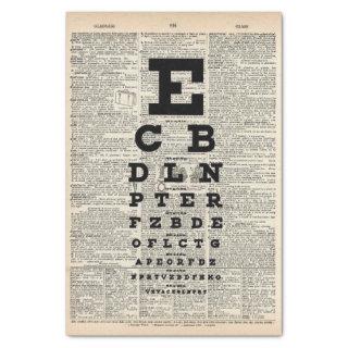 Tissue Paper Eye Chart Placed Over Dictionary Page