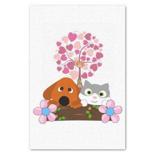 Tissue Paper Hearts Dog Cats Floral Hearts