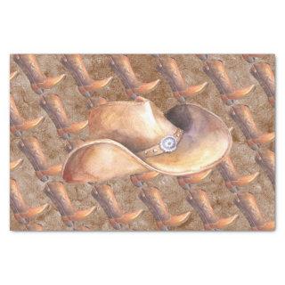 Tissue Paper Set (2) Cowboy's Boots & Hat on Paint