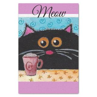 Tissue Paper Whimsical Cat Black