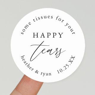 Tissues for your Happy Tears Wedding Tissues Favor Classic Round Sticker