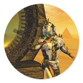 TITAN IN THE DESERT OF HYPERION CLASSIC ROUND STICKER