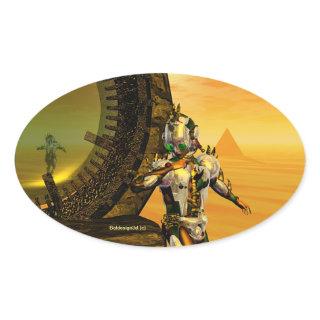 TITAN IN THE DESERT OF HYPERION OVAL STICKER