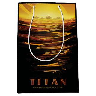 Titan largest moon of Planet Saturn Medium Gift Bag
