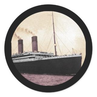 Titanic at Sea Classic Round Sticker