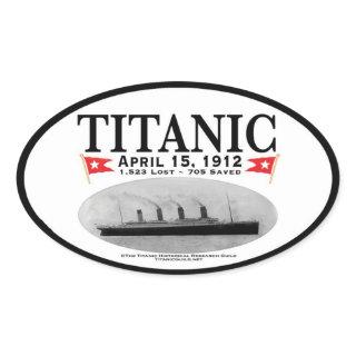 Titanic Ghost Ship Oval Stickers (black border)