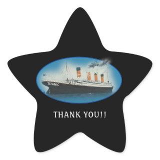 Titanic Thank You Black Favor Star Sticker