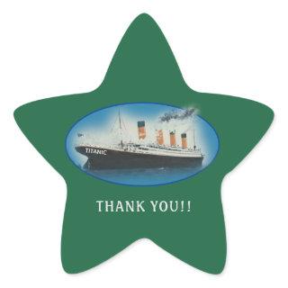 Titanic Thank You Green Favor  Star Sticker