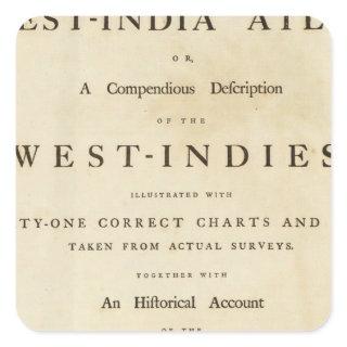 Title page West India atlas Square Sticker