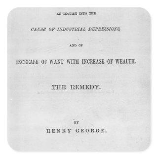 Titlepage to 'Progress and Poverty' Square Sticker