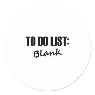 To Do List Classic Round Sticker