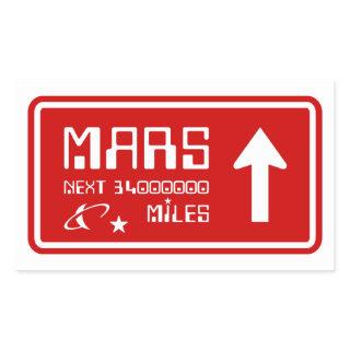 To Mars Highway Sign Rectangular Sticker
