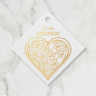 To the LoveBirds Sunflower  Foil Favor Tags