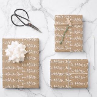 To Your Name Modern Faux Kraft  Sheets
