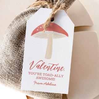 Toadally Awesome Mushroom Kids Valentines Day Gift Tags