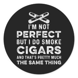 Tobacco Cigar Smoker Humidor Cutter Cigars Lover G Classic Round Sticker