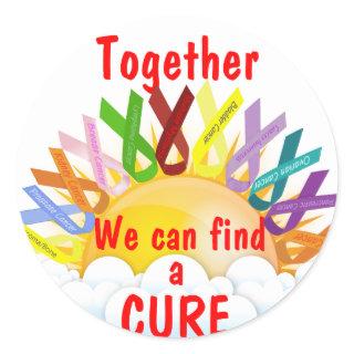 Together we can find a CURE Classic Round Sticker
